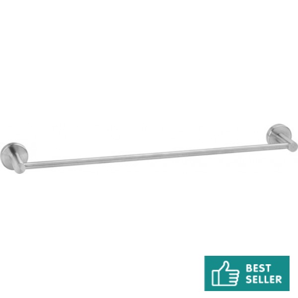Πετσετοθήκη 58cm σταθερή από inox μονή, χρώμα: Χρωμέ επιφάνεια: Βουρτσισμένη Πετσετοθήκες