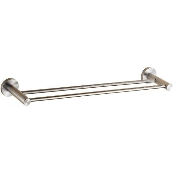 Πετσετοθήκη 58x12,5x5,5 σταθερή από inox διπλή, χρώμα: Χρωμέ επιφάνεια: Βουρτσισμένη Πετσετοθήκες
