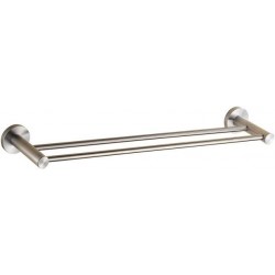 Πετσετοθήκη 58x12,5x5,5 σταθερή από inox διπλή, χρώμα: Χρωμέ επιφάνεια: Βουρτσισμένη
