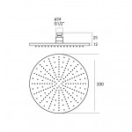 Κεφαλή ντους επίτοιχος τύπος / οροφής 20x20 από inox 1 ροής AISI 304, χρώμα: Χρωμέ επιφάνεια: Βουρτσισμένη Κεφαλές ντους