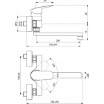 Kitchen tap Wall-mounted material: Brass, color: Chrome surface: Glossy Wall-mounted Kitchen tap Wall-mounted material: Brass, color: Chrome surface: Glossy Wall-mounted