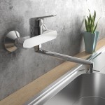 Μπαταρία κουζίνας επίτοιχη από ορείχαλκο, χρώμα: Χρωμέ επιφάνεια: Γυαλιστερή Επίτοιχες