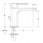 Wash basin tap Deck-mounted material: Brass mixer With pop-up waste set Μ size, color: Black surface: Matt Deck-mounted Wash basin tap Deck-mounted material: Brass mixer With pop-up waste set Μ size, color: Black surface: Matt Deck-mounted