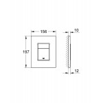 Flush wall plates for concealed cistern (38732) dual flush valve material: ABS Pneumatic, color: White surface: Glossy Flush wall plates for concealed cistern (38732) dual flush valve material: ABS Pneumatic, color: White surface: Glossy Flush plates
