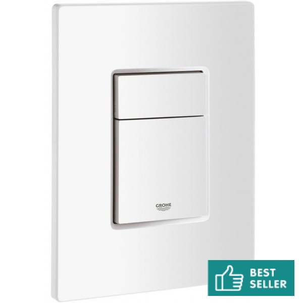 Πλακέτα εντοιχιζόμενου καζανακίου από ABS διπλής ενέργειας με πνευματικό μηχανισμό, χρώμα: Λευκό επιφάνεια: Γυαλιστερή Πλακέτες