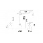Wash basin tap Deck-mounted dual-level L size material: Brass With pop-up waste set, color: Chrome surface: Glossy
