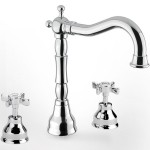 Wash basin tap Deck-mounted dual-level L size material: Brass With pop-up waste set, color: Chrome surface: Glossy