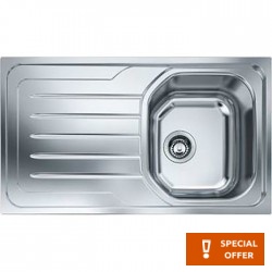 Νεροχύτης ανοξείδωτος 86x50 από inox επιφάνεια: Λεία ματ με πάγκο αριστερά / με πάγκο δεξιά ένθετος 1 γούρνα αντιστρεφόμενος, New Value, χρώμα: Χρωμέ Ανοξείδωτοι