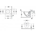 Σετ Λεκάνη επίτοιχη (κρεμαστή) υψηλής πίεσης + Κάλυμμα Wrapover με χείλος 48x36 επιφάνεια: Γυαλιστερή, χρώμα: Λευκό Επίτοιχες ΥΠ