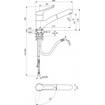 Kitchen tap Deck-mounted material: Brass With Pull-Out Spray 1 jet, color: Chrome surface: Glossy Deck-mounted Kitchen tap Deck-mounted material: Brass With Pull-Out Spray 1 jet, color: Chrome surface: Glossy Deck-mounted