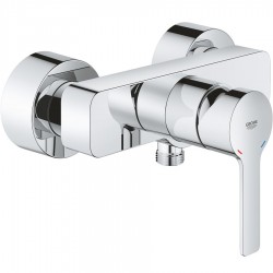 Shower tap Wall-mounted exposed material: Brass mixer without hand shower, hose and holder, color: Chrome surface: Glossy Wall-mouned exposed