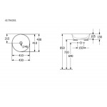 Washbasin Free standing 43x43x13 material: Porcelain Without hole Without overflow, color: White surface: Glossy Free standing