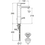 Wash basin tap Deck-mounted for free-standing washbasin material: Brass mixer With pop-up waste set, color: Chrome surface: Glossy Deck-mounted Wash basin tap Deck-mounted for free-standing washbasin material: Brass mixer With pop-up waste set, color: Chrome surface: Glossy Deck-mounted