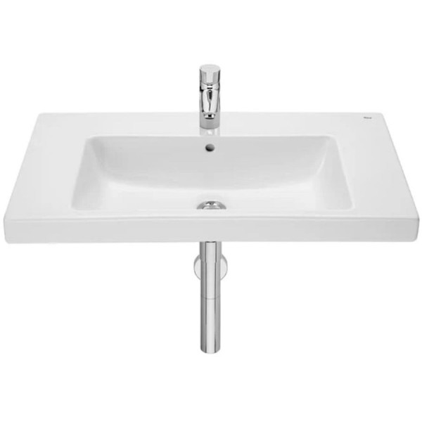 Washbasin Wall-mounted 80x45 With 1 bowl With hole in the middle With overflow material: Porcelain, color: White surface: Glossy Wall-mounted Washbasin Wall-mounted 80x45 With 1 bowl With hole in the middle With overflow material: Porcelain, color: White surface: Glossy Wall-mounted