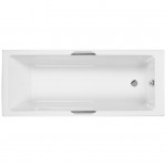 Bathtub Rectangular 170x75 material: Quaryl Carronite, color: White with grab bars surface: Glossy Rectangular