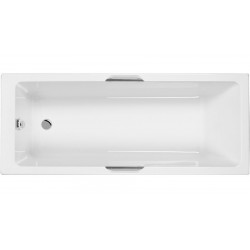 Bathtub Rectangular 170x75 material: Quaryl Carronite, color: White with grab bars surface: Glossy Rectangular