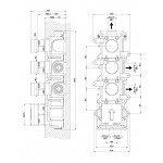 Shower tap Wall-mounted concealed part 3 way 43105 Wall-mounted - concealed part