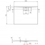 Ντουζιέρα ορθογώνια 100x75 από ακρυλικό Metalrim, White Alpin, χρώμα: Λευκό επιφάνεια: Γυαλιστερή Ορθογώνιες