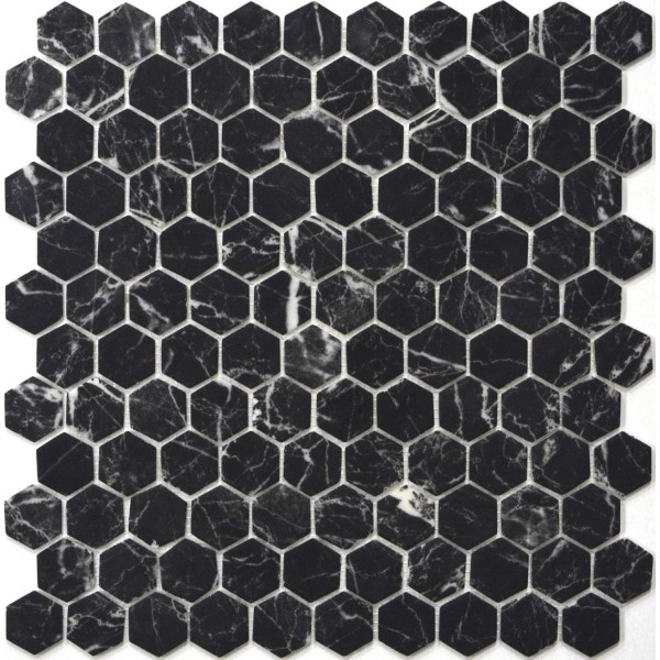 Mosaic 30,1x29 Spain, shape: Hexagon 1st choice matte surface: Matt, hue: Black Mosaics Mosaic 30,1x29 Spain, shape: Hexagon 1st choice matte surface: Matt, hue: Black Mosaics