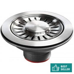 Βαλβίδα νεροχύτη χωρίς υπερχείλιση, Φ90mm (3 1/2"), χρωμέ από inox Βαλβίδες-σιφώνια