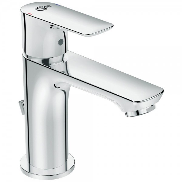 Wash basin tap Deck-mounted material: Brass mixer With pop-up waste set Μ size, color: Chrome surface: Glossy Deck-mounted