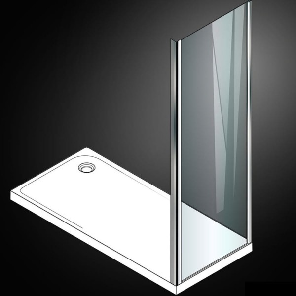 Shower enclosure Linear 80x180 6mm fixed surface: Glossy, color: Chrome Linear Shower enclosure Linear 80x180 6mm fixed surface: Glossy, color: Chrome Linear