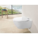 Wall-mounted toilet & toilet seat soft closing, style: Wrapover hidden fixation Self-Cleaning / Rimless DirectFlush, ViFresh, AquaReduct, SupraFix, CeramicPlus 56x37 surface: Glossy, color: White Wall-mounted