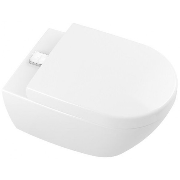 Wall-mounted toilet & toilet seat soft closing, style: Wrapover hidden fixation Self-Cleaning / Rimless DirectFlush, ViFresh, AquaReduct, SupraFix, CeramicPlus 56x37 surface: Glossy, color: White Wall-mounted
