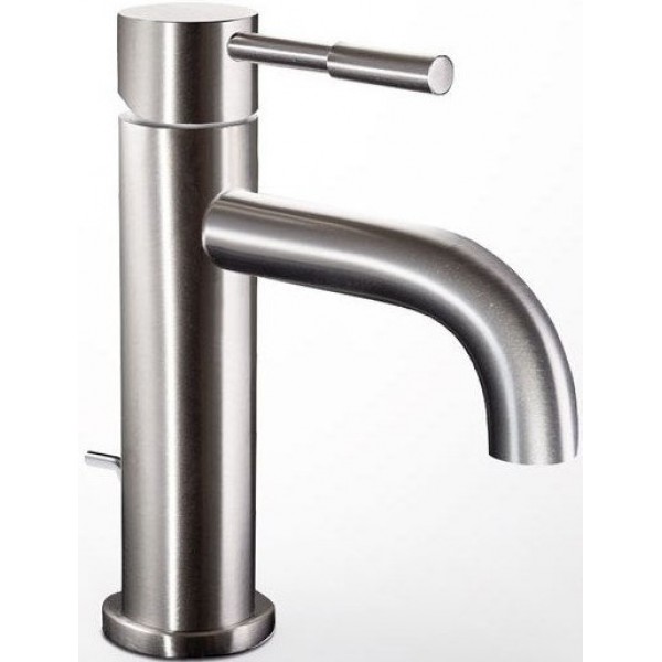 Wash basin tap Deck-mounted material: Brass mixer S size With push-open waste set inox finish, color: Chrome surface: Brushed Deck-mounted Wash basin tap Deck-mounted material: Brass mixer S size With push-open waste set inox finish, color: Chrome surface: Brushed Deck-mounted