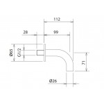 Spout (Nozzle) 10cm Wall-mounted material: Brass, color: Chrome surface: Brushed Bath spouts