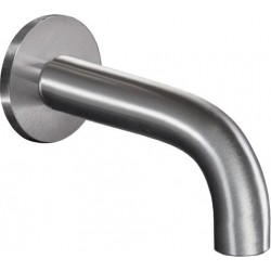 Εκροή (στόμιο) 10cm επίτοιχος τύπος inox finish από ορείχαλκο, χρώμα: Χρωμέ επιφάνεια: Βουρτσισμένη Στόμια (ρουξούνια)