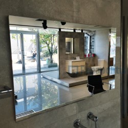 Bathroom mirror, shape: Rectangle 90x55 material: Crystal Beton, color: Grey Mirrors