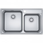 Νεροχύτης ανοξείδωτος 86x48 από inox επιφάνεια: Λεία ματ χωρίς πάγκο ένθετος 1 ½ γούρνα, χρώμα: Χρωμέ Ανοξείδωτοι