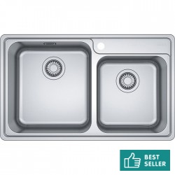 Sink Stainless (Steel) 86x48 material: Inox surface: Matt free nested 1 ½ cabinet, color: Chrome Stainless steel