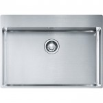 Νεροχύτης ανοξείδωτος 71,5x51 από inox επιφάνεια: Λεία ματ χωρίς πάγκο ένθετος με λεπτό προφίλ (Slim top) / ένθετος με συνεπίπεδο προφίλ (Flushmount) 1 γούρνα, χρώμα: Χρωμέ Ανοξείδωτοι