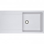 Νεροχύτης γρανιτένιος 97x50 με πάγκο αριστερά / με πάγκο δεξιά ένθετος 1 γούρνα αντιστρεφόμενος, Polar White, χρώμα: Λευκό Γρανιτένιοι