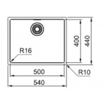 Sink Stainless (Steel) 50x40 material: Inox surface: Brushed free Slim top / Flushmount / Undermount 1 bowl, color: Chrome Stainless steel
