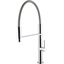 Kitchen tap Deck-mounted material: Brass with shower, color: Chrome surface: Glossy Deck-mounted