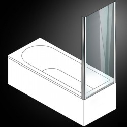 Καμπίνα μπανιέρας ευθύγραμμη 70x140 6mm σταθερή κρύσταλλο ασφαλείας Clear επιφάνεια: Γυαλιστερή, χρώμα: Χρωμέ Ευθύγραμμες