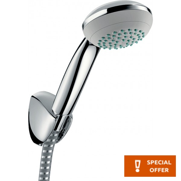 Τηλέφωνο ντους με σπιράλ & στήριγμα 1 ροής Mono 160cm, χρώμα: Χρωμέ επιφάνεια: Γυαλιστερή Τηλέφωνα