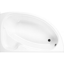 Bathtub Offset 155x95 material: Quaryl Carronite left surface: Glossy, color: White Offset