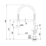 Kitchen tap Deck-mounted material: Brass with shower, color: Chrome surface: Glossy Deck-mounted
