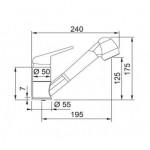 Kitchen tap Deck-mounted material: Brass with shower, color: White surface: Glossy Deck-mounted