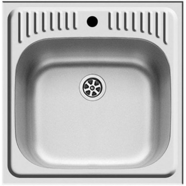 Νεροχύτης ανοξείδωτος 48x48 από inox επιφάνεια: Γυαλισμένη χωρίς πάγκο ένθετος 1 γούρνα, χρώμα: Χρωμέ Ανοξείδωτοι