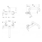 Kitchen tap Wall-mounted material: Brass, color: Chrome surface: Glossy Wall-mounted Kitchen tap Wall-mounted material: Brass, color: Chrome surface: Glossy Wall-mounted