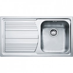 Νεροχύτης ανοξείδωτος 86x50 από inox επιφάνεια: Σαγρέ - Ανάγλυφη με πάγκο αριστερά ένθετος 1 γούρνα, χρώμα: Χρωμέ Ανοξείδωτοι