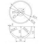 Νιπτήρας ελευθέρας τοποθέτησης 23x23x11,5 από solid surface χωρίς οπή  χωρίς υπερχείλιση, χρώμα: Λευκό επιφάνεια: Ματ Ελευθέρας τοποθέτησης