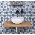 Νιπτήρας ελευθέρας τοποθέτησης 23x23x11,5 από solid surface χωρίς οπή  χωρίς υπερχείλιση, χρώμα: Λευκό επιφάνεια: Ματ Ελευθέρας τοποθέτησης