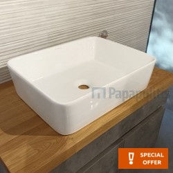 Νιπτήρας ελευθέρας τοποθέτησης 48,5x37,5x14 από πορσελάνη χωρίς οπή  χωρίς υπερχείλιση, χρώμα: Λευκό επιφάνεια: Γυαλιστερή Ελευθέρας τοποθέτησης