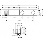 Shower tap Wall-mounted external part 2 way material: Brass thermostatic with holder With plate with separate exits, color: Chrome surface: Glossy Wall-mounted - external part